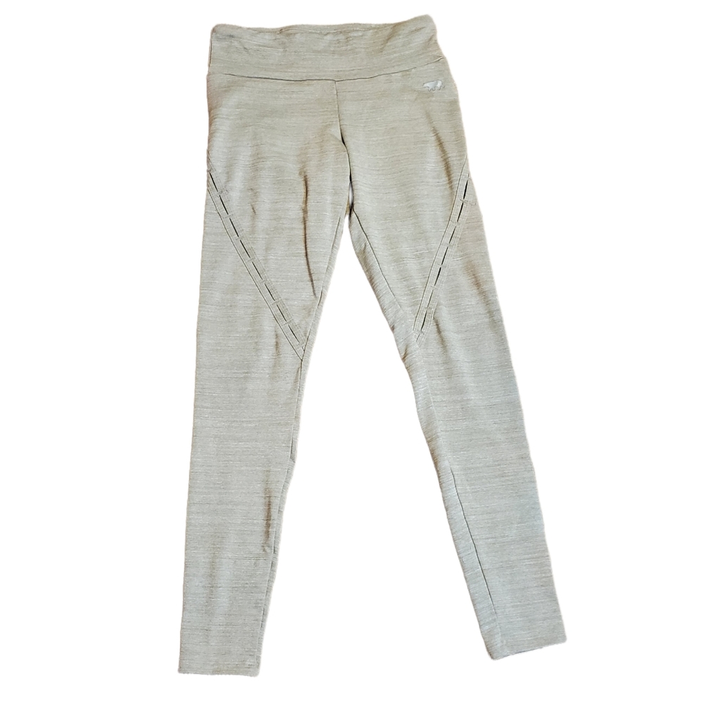 Running Bare Leggings - Like New! Heather Gray with Slit Details - Size 4/5